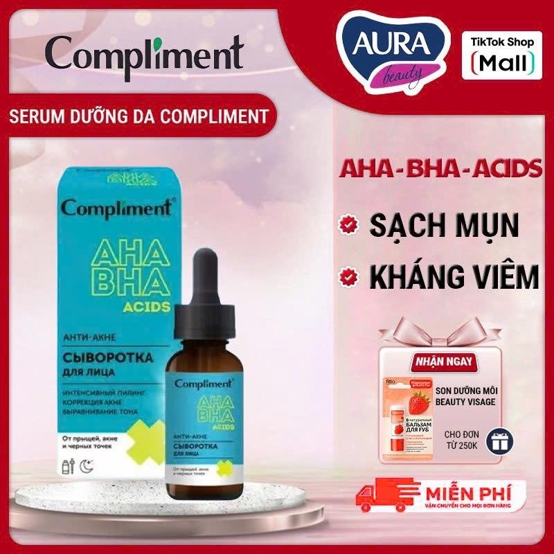  Serum dưỡng da Compliment AHA BHA acid giảm dầu mụn mờ thâm đều màu da  sữa rửa mặt toner serum  