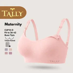 TALLY Bra Menyusui Tanpa Kawat Busa Tipis Bahan Rajut Cup B - D Kait 4 Bra Maternity Nursing BH W86 Sarwendah