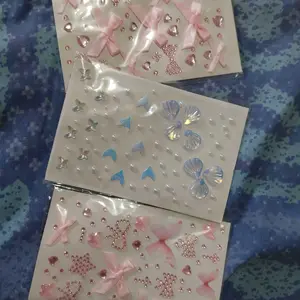 Stiker berlian akrilik diy dekorasi riasan wajah aurora putri duyung kupu-kupu