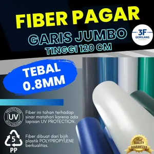 3F GMG - TINGGI 120cm - Fiber Plastik Penutup Pagar dan Kanopi JUMBO GARIS Tebal 0.8mm Meteran SUPERIOR JUMBO High Quality