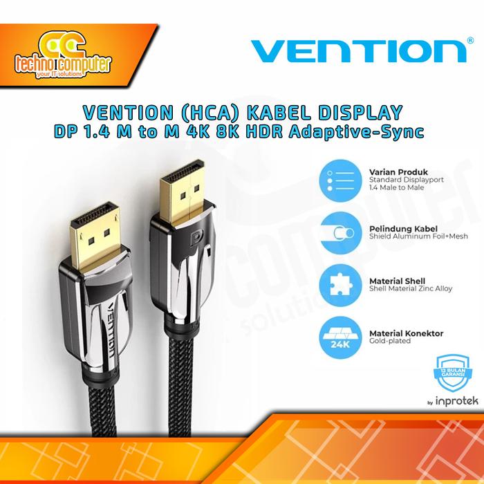 Gambar VENTION Kabel DisplayPort 1.4 Male to Male 4K 8K HDR - HCA - HCA 1.5M dari Techno Computer Bali Kota Denpasar Tokopedia