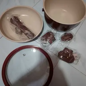 [EXCLUSIVE ISCHAINDYOFC] TEXANIA SET Panci Soup dan Frypan Maroon Anti Lengket 20cm Multifungsi Mudah Dibersihkan Kualitas Foodgrade Kitchenware