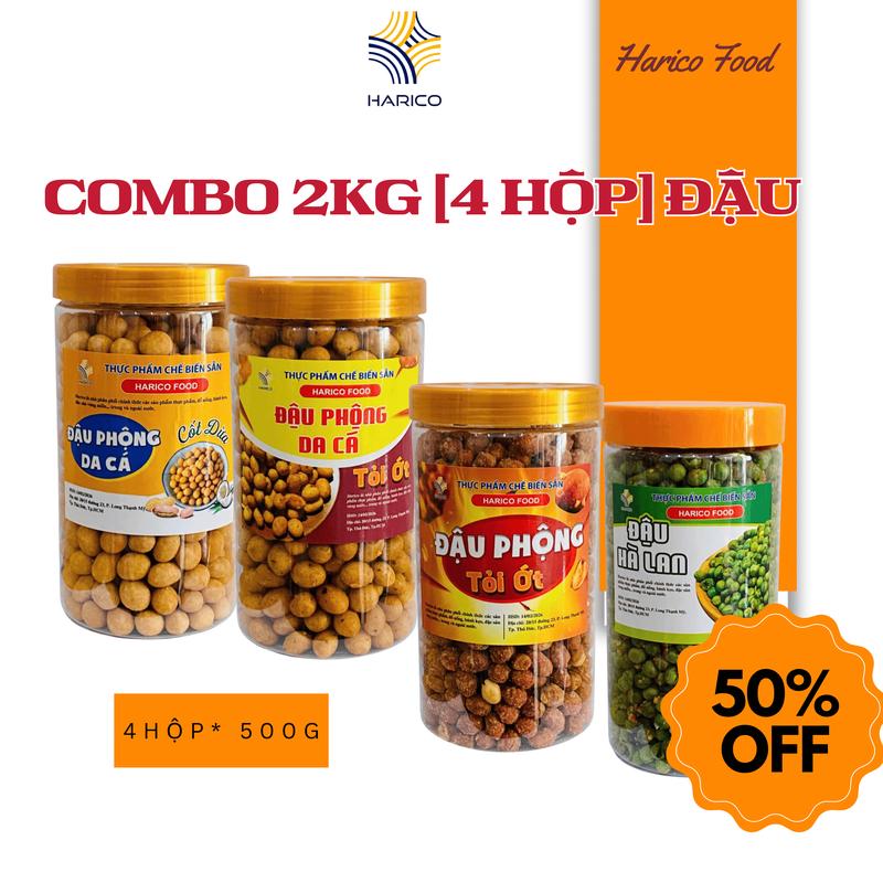  Combo 2Kg  4 Hộp  Đậu phộng da cá nước cốt dừa phộng da cá tỏi ớt phộng sấy tỏi ớt Hà Lan tỏi ớt giòn tan béo ngậy thơm ngon Nuts Snack Ăn Vặt Food Thức Ăn 