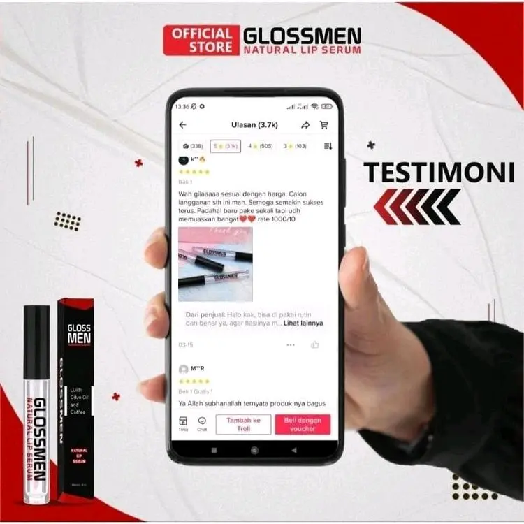 Pemerah Bibir Pria Pencerah Bibir Pria | Glossmen Lip Serum Mengatasi Masalah Bibir | TERAMPUH 3