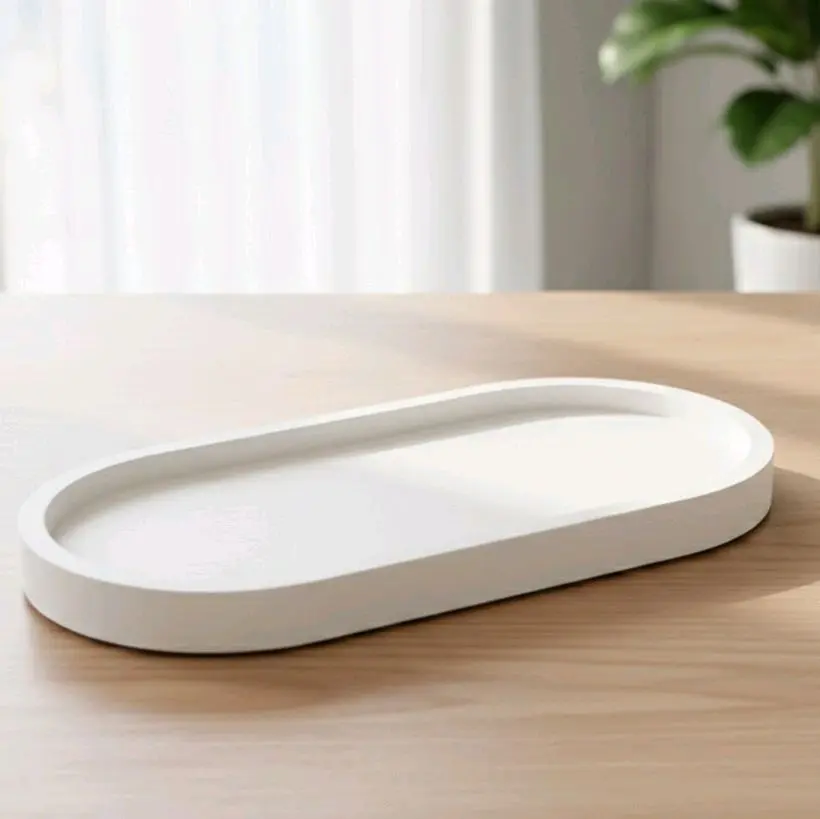 coaster oval tatakan dekorasi aesthetic minimalis/dekorasi tiktok affiliate/ dekorasi meja/meja rias/tiktok affiliate/ props dekorasi rumah aesthetic/hiasan pajanan minimalis putih/ properti fotografi souvenir/dekorasi foto/props foto video konten/estetik
