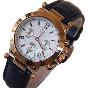 Jam Tangan Wanita GCring gold Tali Kulit Tanggal Aktif Elegan