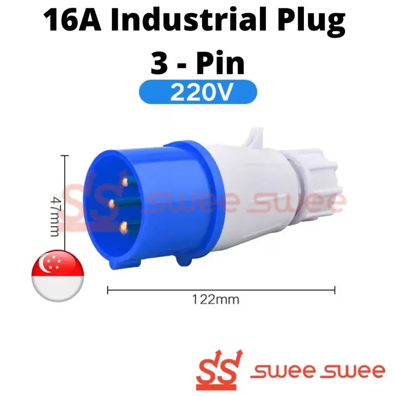 Industrial Plug 16A 32A with 3-Pin Socket 220V/380V/415V/4pin/5pin - Cheapest & Ready Stock
