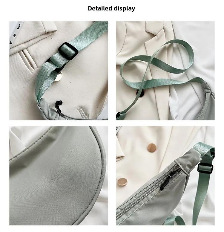 Product Introduction of Nylon material crossbody bag, women's new style dumpling bag, lightweight small shoulder bag, armpit bag, single shoulder bag, women's single shoulder crossbody bag 3