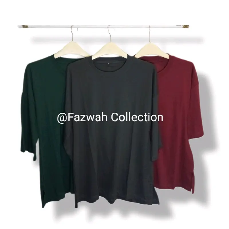 Atasan wanita Hijab stylish lengan3/4 Kaos Polos Combed Katun bajudistro 0