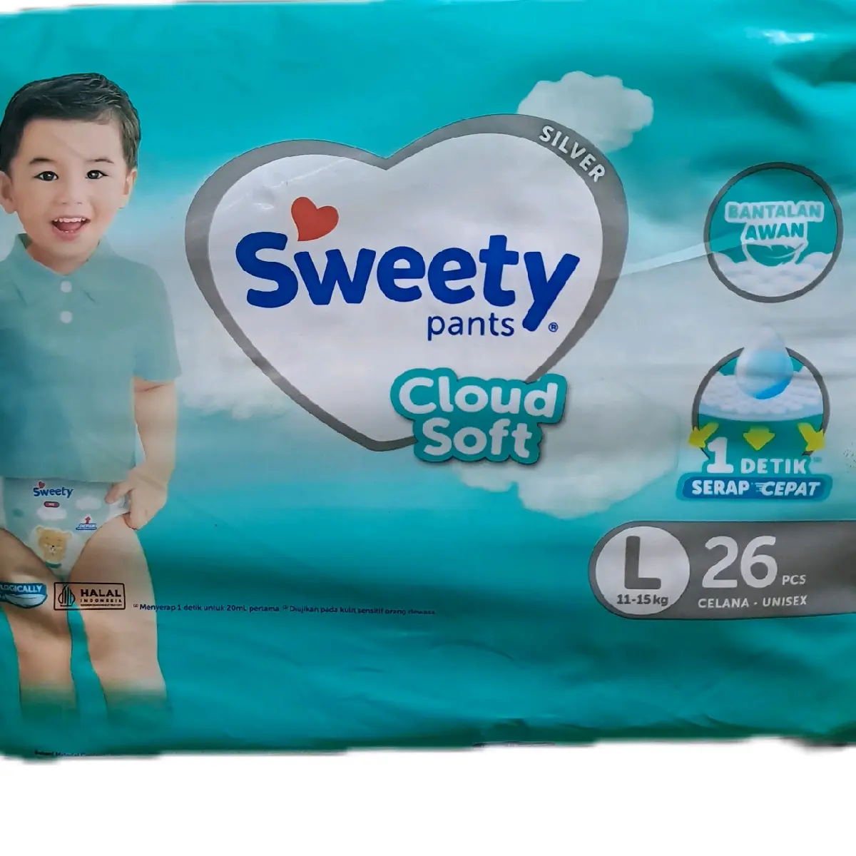 SWEETY SILVER PANTS CLOUD SOFT L26 Popok