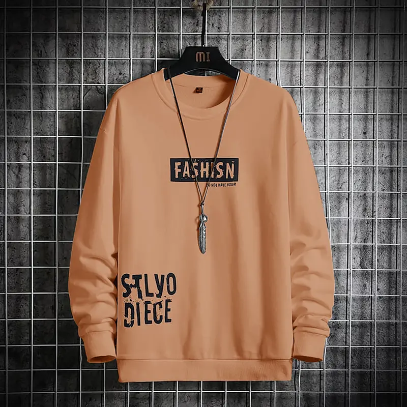 Baju lengan panjang  L,XL,XXL kaos disto t-shirt bandung terlaris fashion pria FANDY Fit Motif Sablon Distro Hoodie Oblong 2