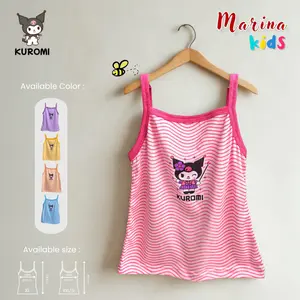 [6pcs] SINGLET MARINA KAOS DALAM CEWEK MOTIF KUROMI SALUR (XL untuk bb 10-15 kg, XXL untuk bb 15-20 kg)