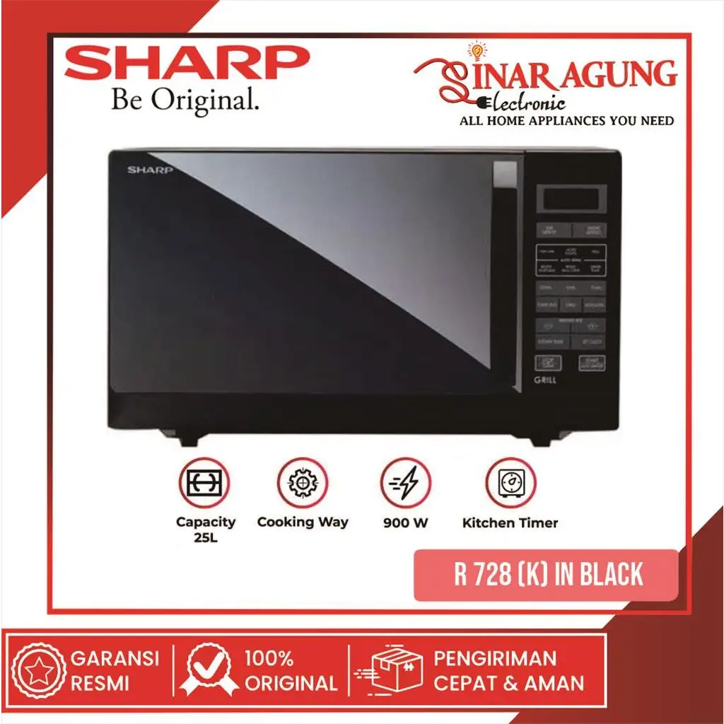 SHARP R-728KIN / R728KIN MICROWAVE 25 L GRILL - GARANSI RESMI