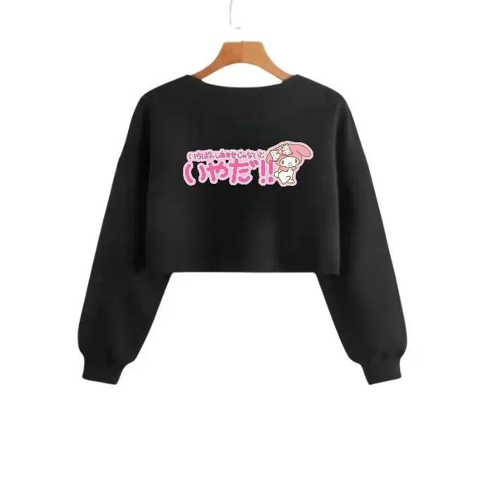 BAJU CREWNECK CROP ANAK PEREMPUAN MOTIF MELODY TEXT PAKAIAN HANGAT UNTUK USIA 2-11 TAHUN Fashion 1