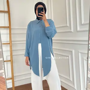 Ready- Reyra tunik crinkle | kemeja atasan wanita | Tunik Crinkle Oversize Dress