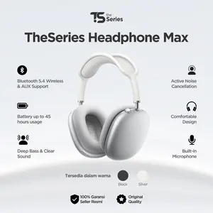 [NEW LAUNCH] TheSeries Headphone Max Bluetooth 5.4 Wireless Deep Bass Baterai Tahan Lama 45 Jam Microphone Built In Full Bass Stereo