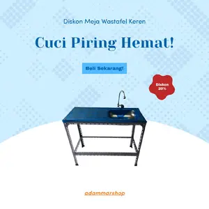 wastafel portable/kitchen sink portable/bak cuci piring ukuran 96x43 dengan rangka siku lubang 1 mm