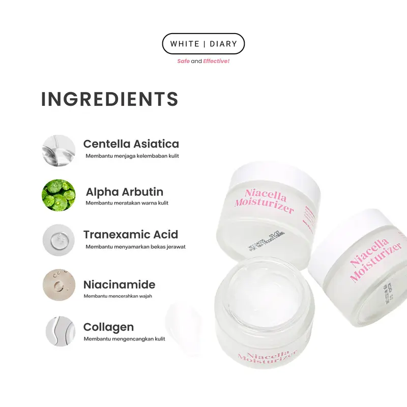White Diary Niacella Moisturizer -  Moisturizer Mencerahkan Untuk Kulit Berminyak & Berjerawat 3