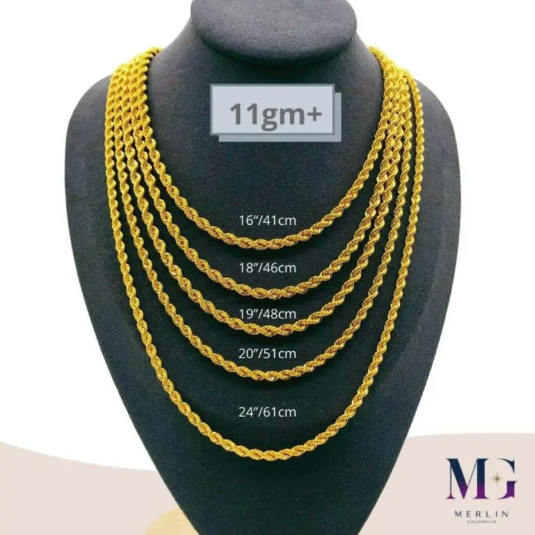 Merlin Goldsmith 916 22k Gold Hollow Rope Chain (HRC 11GM+)