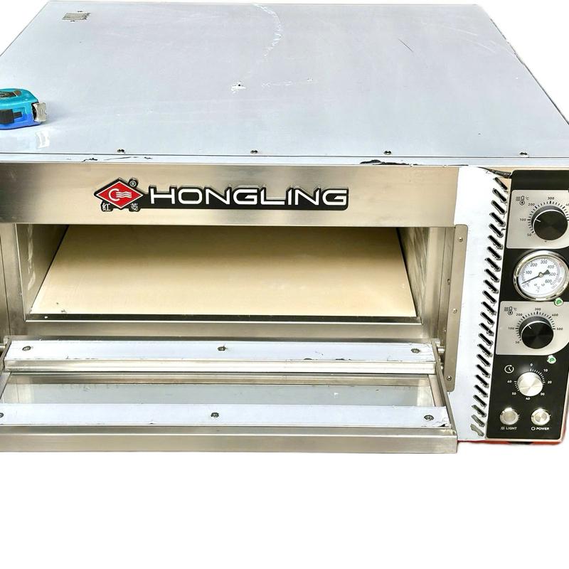 Lò nướng pizza 1 tầng 1 khay Hongling nhiệt 500 độ sàn đá hàng trung quốc chất lượng