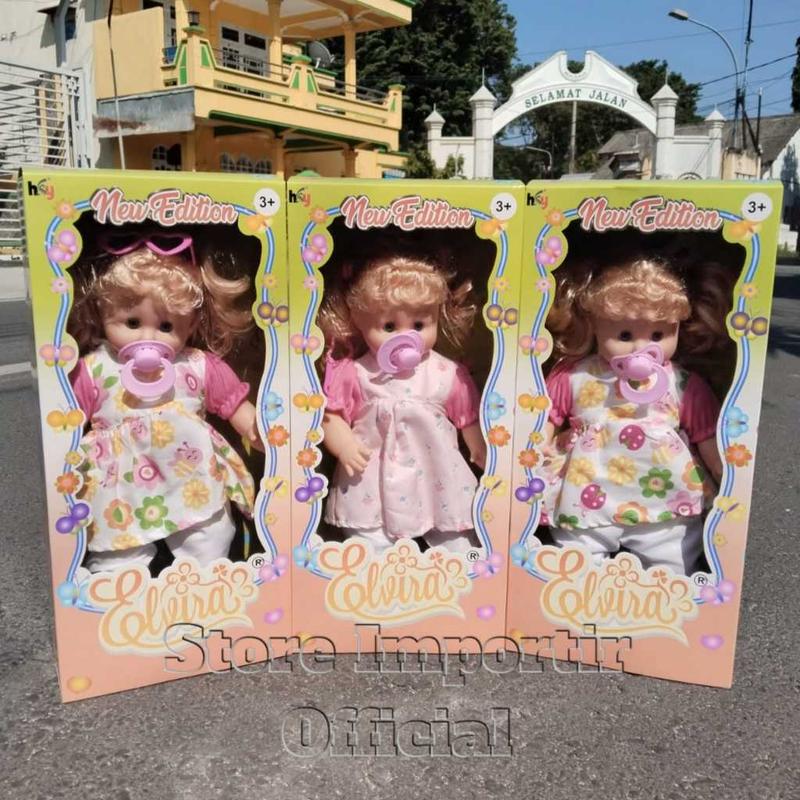 Mainan Boneka Elvira 638 S Plus Empeng Bisa Nangis Dan Bisa Bicara Mama Papa Lucu | Mainan Anak Perempuan Bisa Tertawa Mata Bisa Merem Melek | Mainan Boneka Bayi Pakai Baterai AA2 Kemasan Kardus Bahan Berkualitas 7