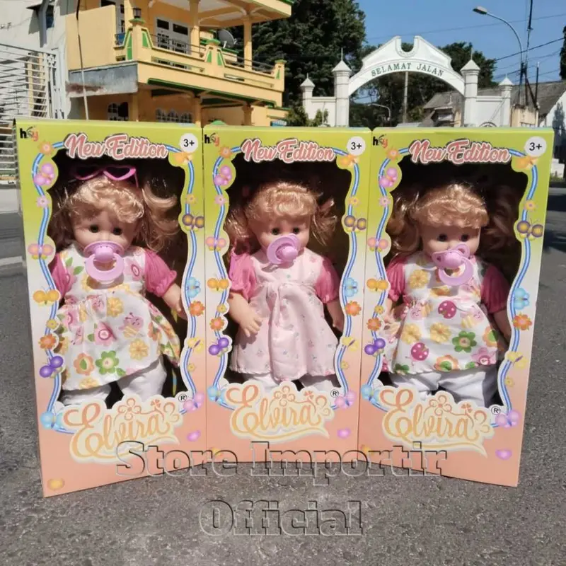 Mainan Boneka Elvira 638 S Plus Empeng Bisa Nangis Dan Bisa Bicara Mama Papa Lucu | Mainan Anak Perempuan Bisa Tertawa Mata Bisa Merem Melek | Mainan Boneka Bayi Pakai Baterai AA2 Kemasan Kardus Bahan Berkualitas 6