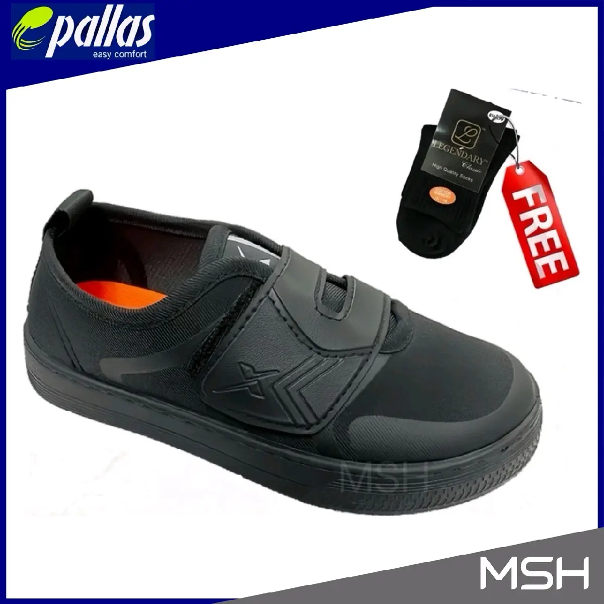 PALLAS SCHOOL BLACK Shoe / Kasut Sekolah  #025 kasur