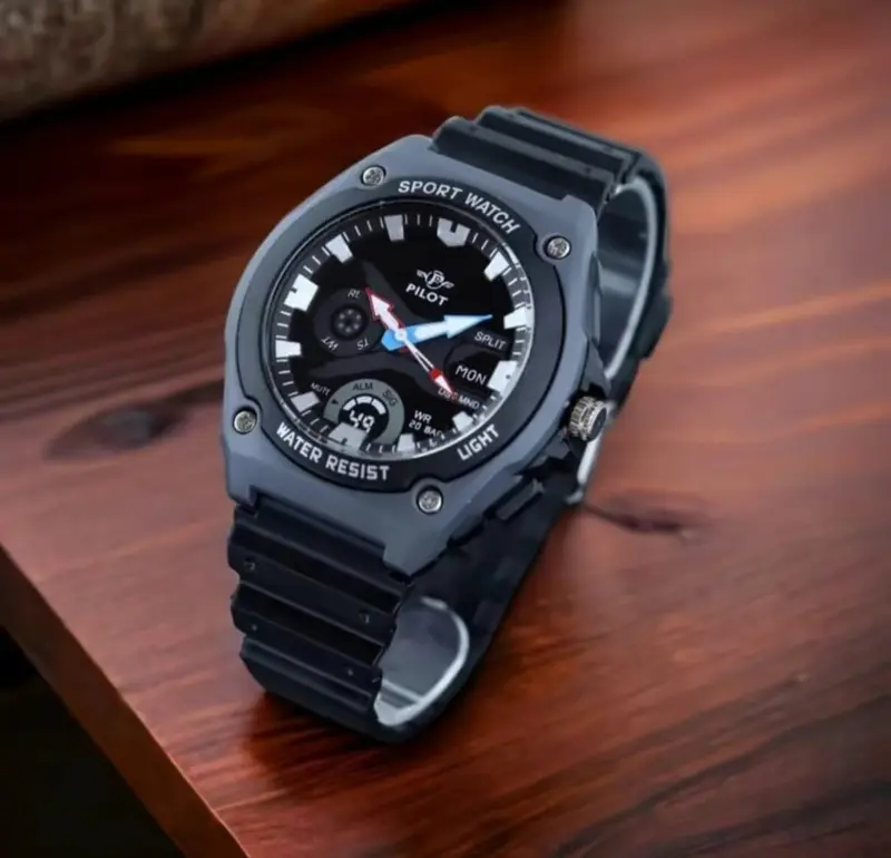 TANPA BOX - Jam Tangan Anak Laki Laki Remaja Analog Pilot 1307 Rubber Original Jam Tangan Tahan Air Jam Tangan Anak Remaja Fashion Fashion Karet 1