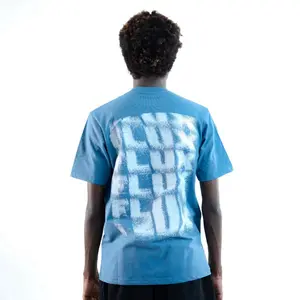 WRLD STUDIOS FLUX STEEL BLUE - Kaos Regular Fit Lengan Pendek 100% Cotton Combed 20s (200-210 GSM) Reguler Grapich Tee Streetwear Unisex Pria dan Wanita