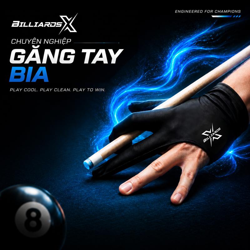 BILLARIDX BX – Găng tay bida chuyên nghiệp. Bionic 3D, thoáng khí cực đỉnh, không sợ nóng tay.