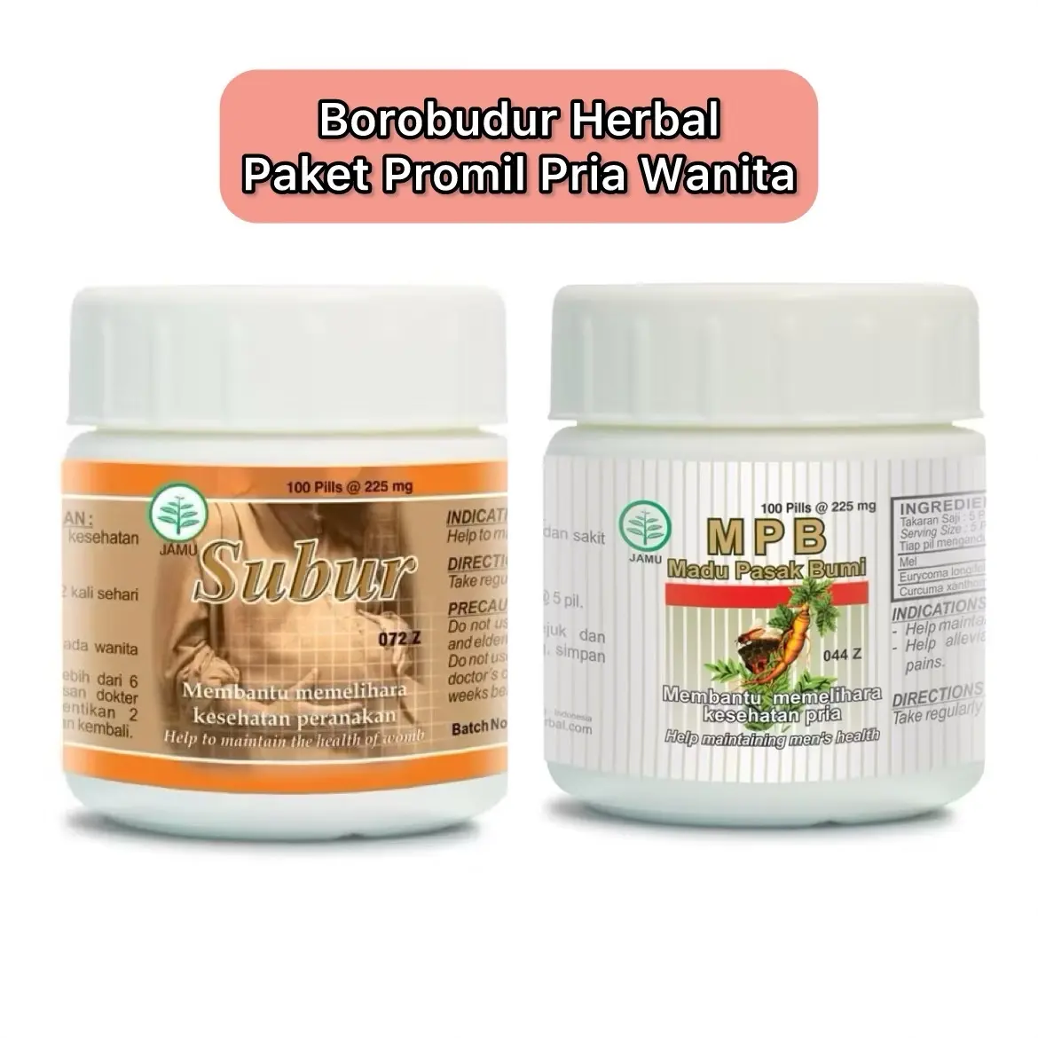 Borobudur Herbal - Subur & Madu Pasak Bumi | Paket Promil Pria Wanita