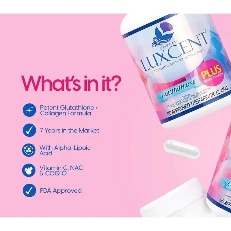Luxcent Luminous Caps L-Glutathione 1800mg Supplement for Effective Whitening & Tight Firm Skin Japanese Formula 60 Capsules Potent Glutathione Collagen - TikTok Shop Philippines Luxcent Luminous Caps L-Glutathione 1800mg Supplement for Effective Whitening & Tight Firm Skin Japanese Formula 60 Capsules Potent Glutathione Collagen - TikTok Shop Philippines