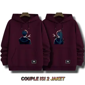 switer couple pasangan 2 pcs / hoodie couple pasangan 2 / jaket couple / baju couple / switer kapelan pasangan 2 pcs / Baju couple pacar / Baju couple pacar kekinian Sweater Panjang Wanita