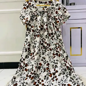 Daster Kerut Dada Fuji Motif AMANDA Daster Wanita Panjang Selutut Daster Tidur Busui  Ibu Bumil Katun Lengan Lonceng Dress Rayon Motif hits