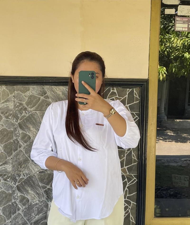 Product Introduction of Atasan Wanita Rayon Twill premium Panjang Baju Dewasa All size  muat sampe BB 70  Nyaman Lembut Kancing Kain Formal High Hitam 9