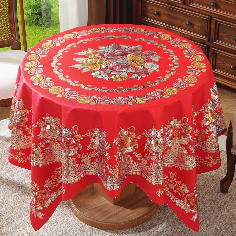 [Mới 2025] Khăn trải bàn tròn PVC dã ngoại chống thấm nước và chống bẩn khăn trải bàn trang trí 4/6ghế bàn ăn nhựa v13 khăn  trải  khăn trải bàn