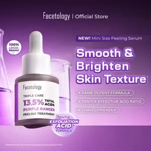 [NEW!] Facetology Triple Care 13,5% Total Acids Purple Ranger Peeling Treatment Peeling Serum Eksfoliasi Gentle Serum Aman Untuk Kulit Berjerawat Sensitif All Skintype 20ml cerah