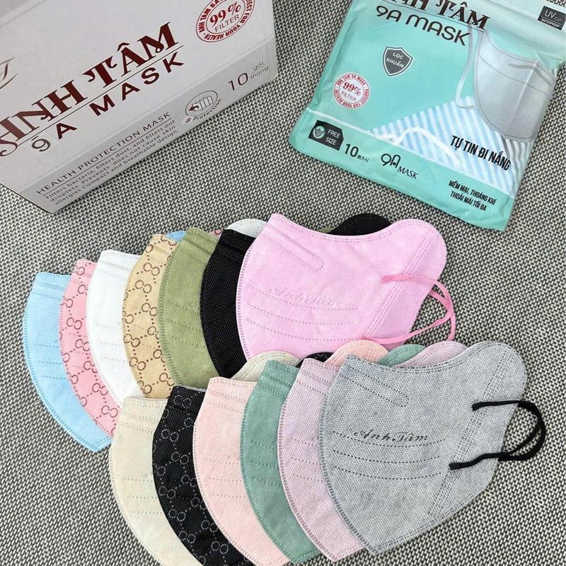 Hàng Đẹp 50-100 Cái Khẩu Trang 9A ANH TÂM full Mặt 5 Lớp mẫu mới chống nắng 2 bên má chống Tia UV Phụ Kiện Che Mặt Accessories Mask Nam Nữ Móc Khóá Len