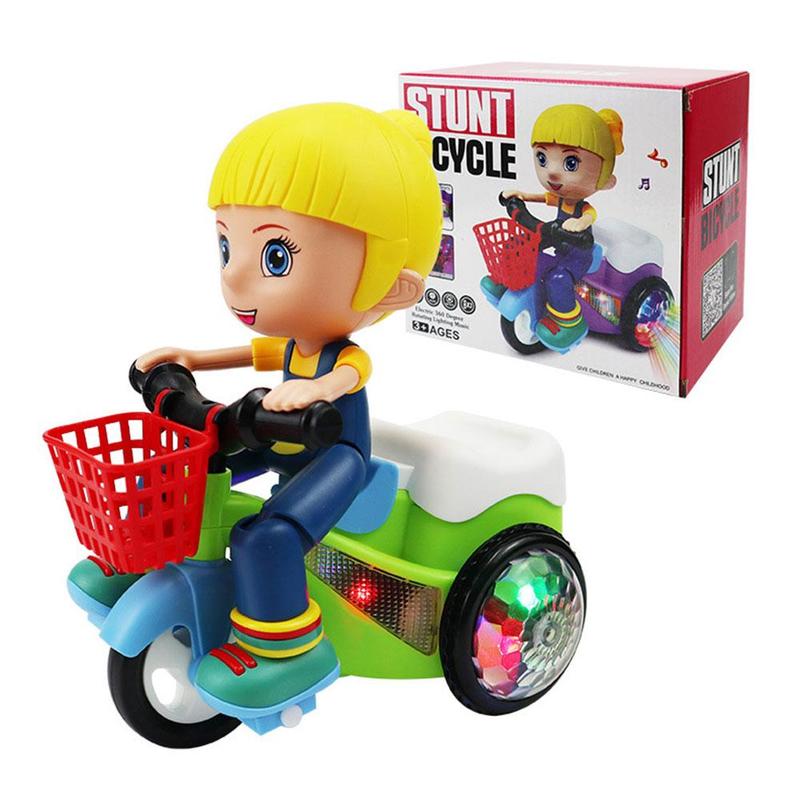 Product Introduction of Electric Stunt Tricycle Toy Auto 360° Wheel Up Rotating Car Toy With Music And Light Children's E9T4 26