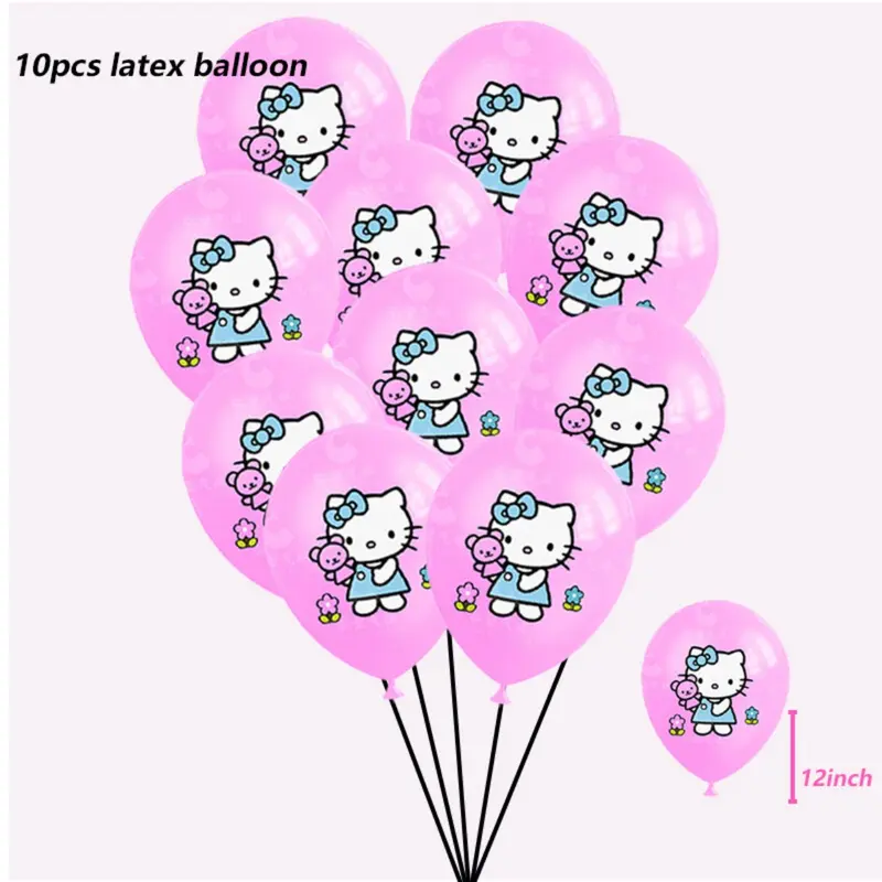 Bộ Bóng Bay, 10 Cái, Phong Cách Anime Kawaii, Hello Kitty, Kuromi, Melody, Bóng Bay Quế, Đồ Trang Trí Tiệc Hoạt Hình Dễ Thương, Thích Hợp Cho Trẻ Em, Quà Tặng Và Đồ Chơi 2