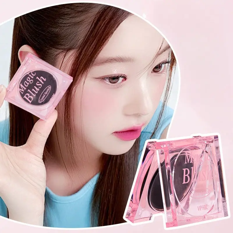 Perona pipi krim kristal transparan, perubahan warna alami dan tahan lama, perona pipi tidak menghilangkan riasan 1