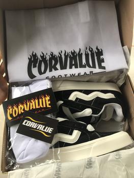Product Review of Corvalue - Sepatu Sneakers Unisex Pria Wanita Otaru Black White Shoes Casual Sneakers Hitam from V**a 0