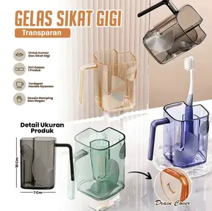 Mug Obat Kumur Ringan Deluxe Transparan Baru 2024 Penyimpanan Cuci Baru dengan Gaya Tiriskan Pendamping Sikat Gigi Bernilai Tinggi Mug Sikat Gigi Mug Sikat Gigi Rumah Tangga Mug Sikat Gigi