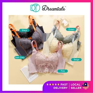 Bra Korset Wanita, Renda, 5 Cangkuk, Bra Tekan Ke Atas, Liputan Penuh, Bra Tanpa Wayar, Baju Dalam Wanita, Lancar, Baju Dalam Merah Jambu Bunga, Kejada, [Promo Langsung]