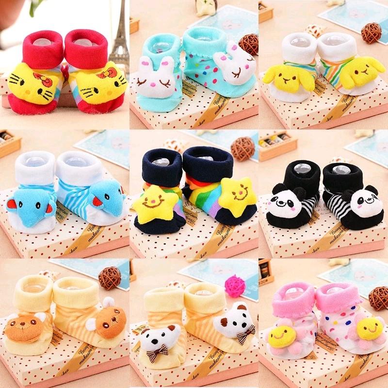 ( 3 pasang ) kaos kaki bayi model sepatu/kaos kaki baby mika 0