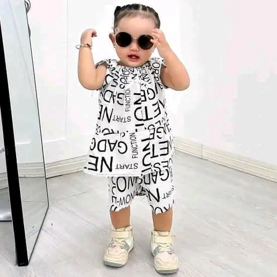 2 pcs Setelan Anak Viscose Premium Cewek Perempuan Usia 6 Bulan sampai 4 Tahun Atasan Lengan Pendek Kerah Leher U Neck Pita Dada Depan Bawahan Celana Lingkar Pinggang Karet Melingkar Panjang dibawah Lutut Bahan Tebal Nyaman Motif Kekinian Lucu Warna Warni 7