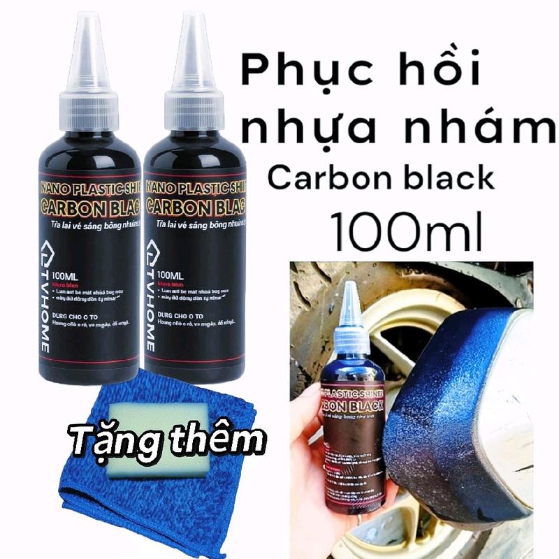 Phục hồi nhựa nhám Carbon black 100ml - Nhuộm nhựa đen chống UV & thấm nước an toàn cho bề mặt dễ sử dụng không cần kỹ thuật