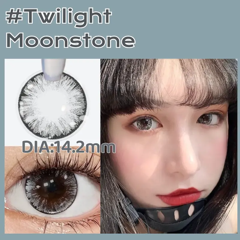 Twilight Seri Wolf Grey Golden Hazel Moonstone 14.2/14.5mm [minus0-6.00] Gray Brown Contact lens Soflen Lensa Softlen 4