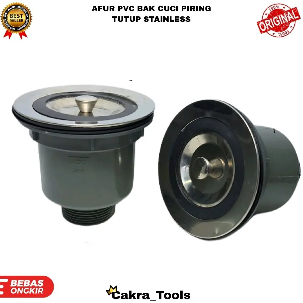 AFUR PVC TUTUP STAINLESS BAK CUCI PIRING 1½" INCH / AFUR BCP PVC TUTUP STAINLESS