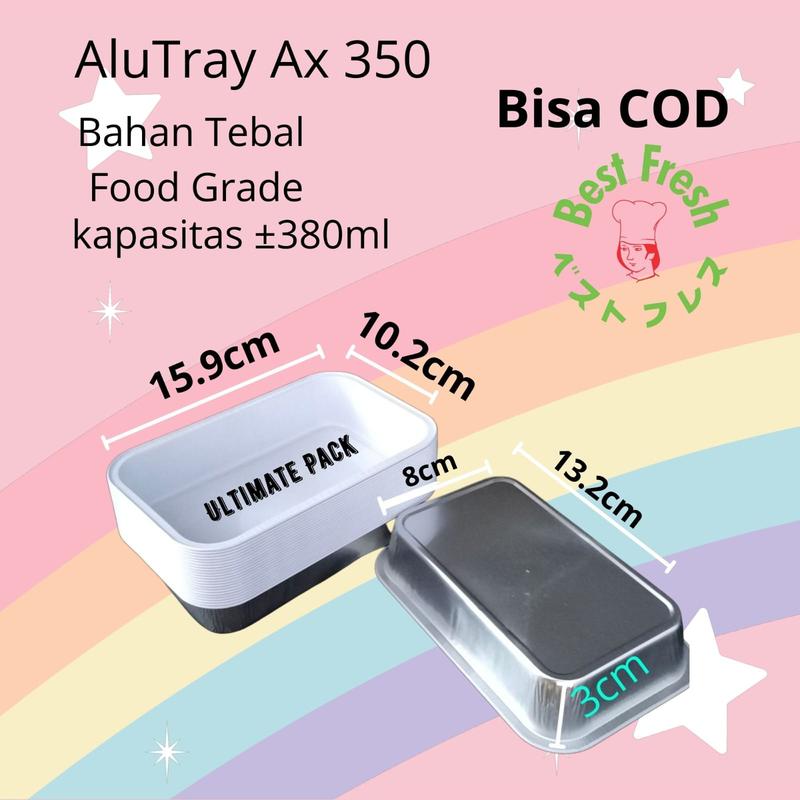 Aluminium Tray AX 350 (10PCS) Wadah kotak Aluminium Foil Mentai 3